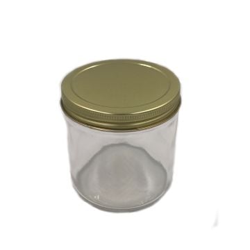 9 oz. Flint Straight Sided Jar with Gold Lid: Priced per jar
