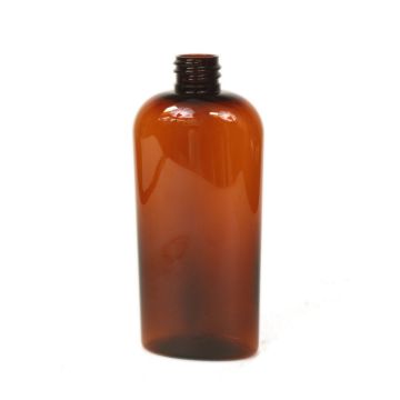 4 oz Amber Cosmo Oval Bottle,  No Caps included