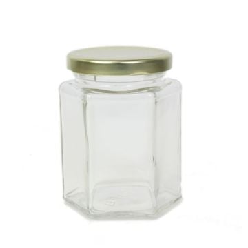 9 oz. Hex Jar with 63tw Lid - priced per jar