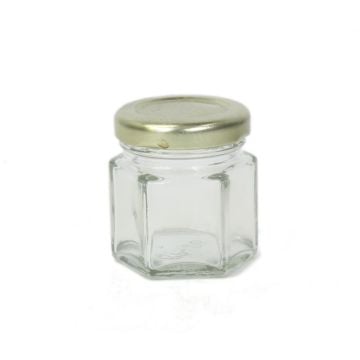 1.5 oz. Hex Jar with 43tw Lid - priced per case of 24