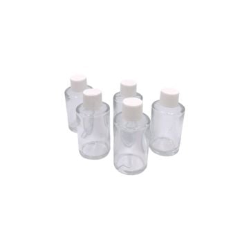 24 Pack 1/2 oz. Glass Perfume Bottle - with White Cap