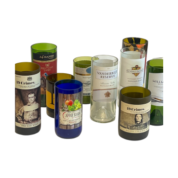 Cut Glass Wine Bottle (with smooth top) for Candle Making - Misc Bottle, priced per bottle 