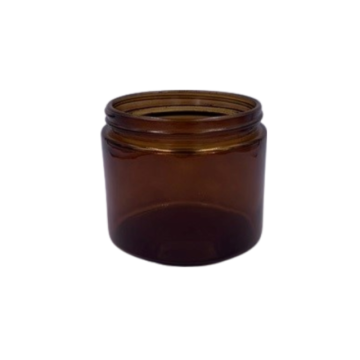 12 oz. Amber Flint Straight Sided Jar w/Lid