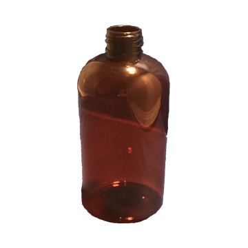 8 oz. Amber Boston Round Plastic Bottle (24-410)