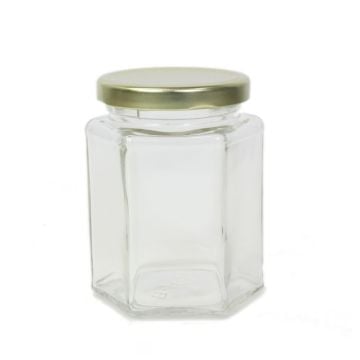 9 oz. Hex Jar with 63tw Lid - priced per case of 12