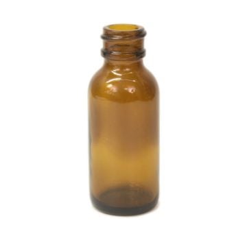 1 oz. Amber Boston Round Glass Bottle (20-410)