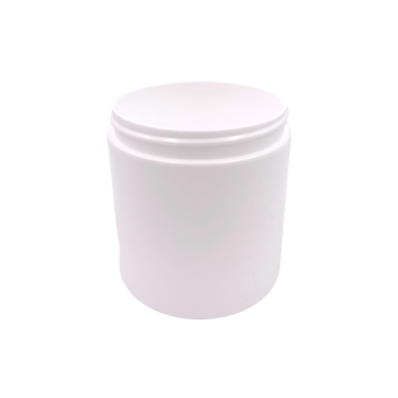 6 oz. White Double Wall Plastic Jar w/Lid