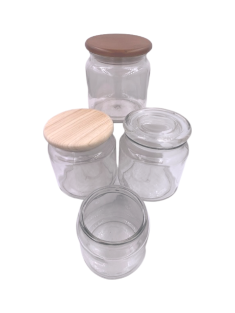 18 oz. (16 oz. Libbey Type) Apothecary Jar - with Choice of Lid - priced  per case of 12 jars