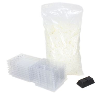 Complete Soy Tart Starter Kit: 1# of GW Tart/Melt wax, 8 Clamshell Molds, 2 ozs. of Fragrance Oil, & one corresponding 1/2 oz. liquid dye.